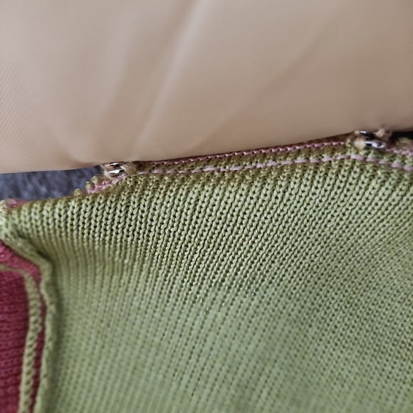 CARLISLE WOMEN'S SILK SWEATER  MULTICOLOR BLOCK PATTERN SIZE LARGE MINIMALIST - Picture 14 of 15